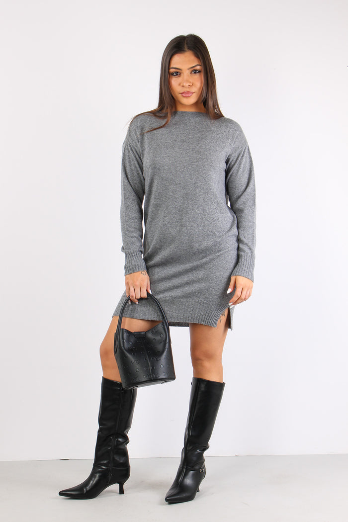 Maxi Maglia Retro Pizzo Grigio-5