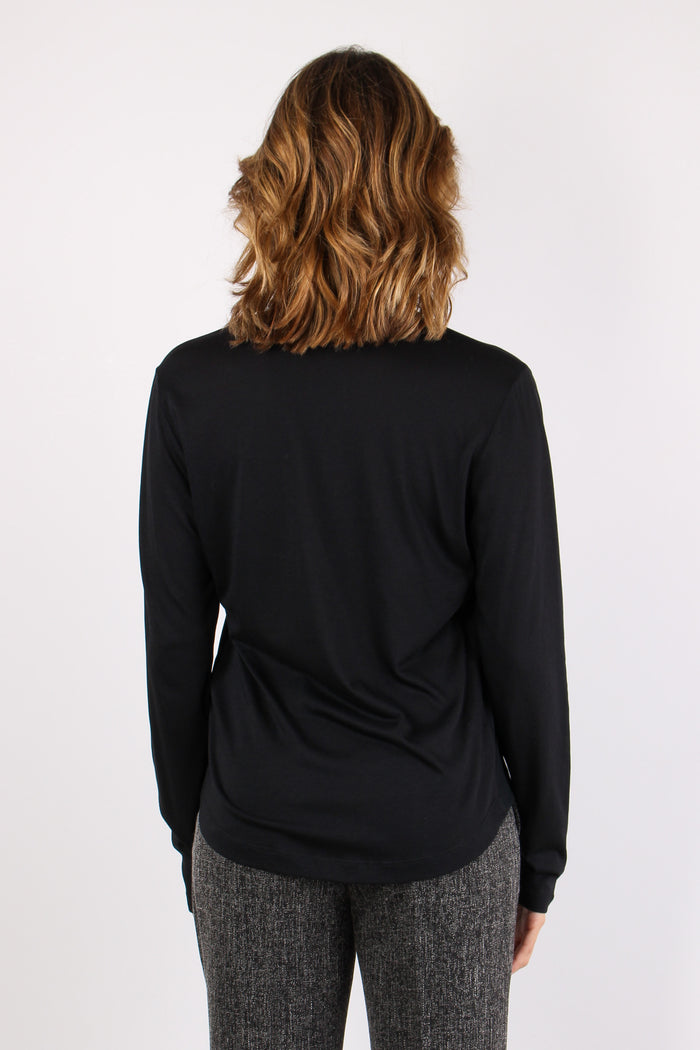 Camicia Bimateriale Nero-6