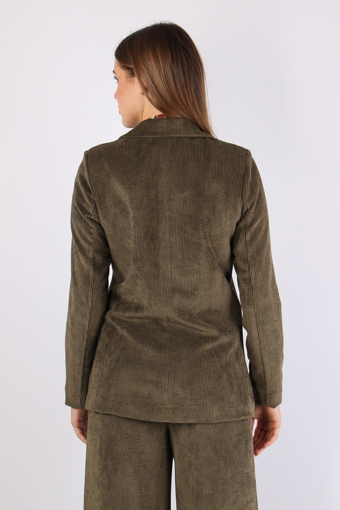 Giacca Doppiopetto Velluto Cos Militare-5