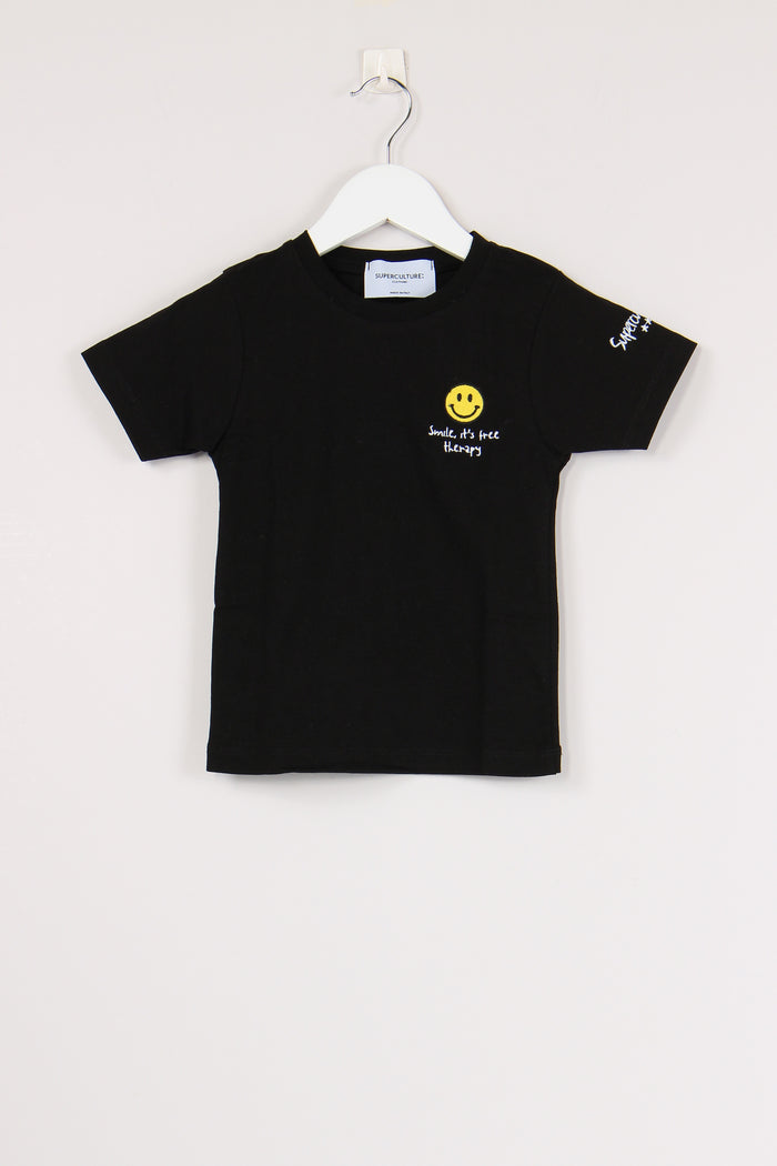 T-shirt Ricamo Smile Black