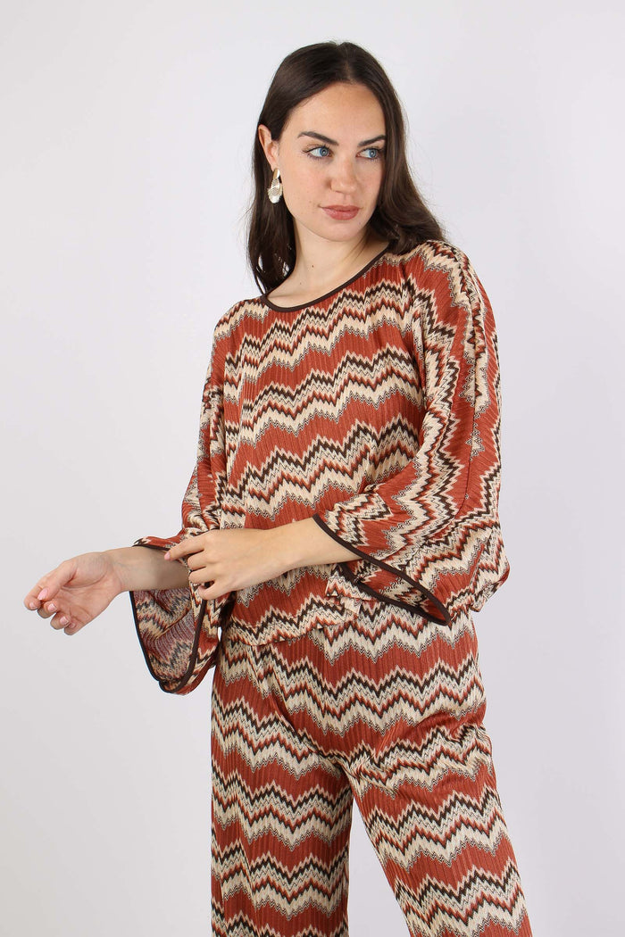 Maglia Over Stampa Missoni Ruggine-7