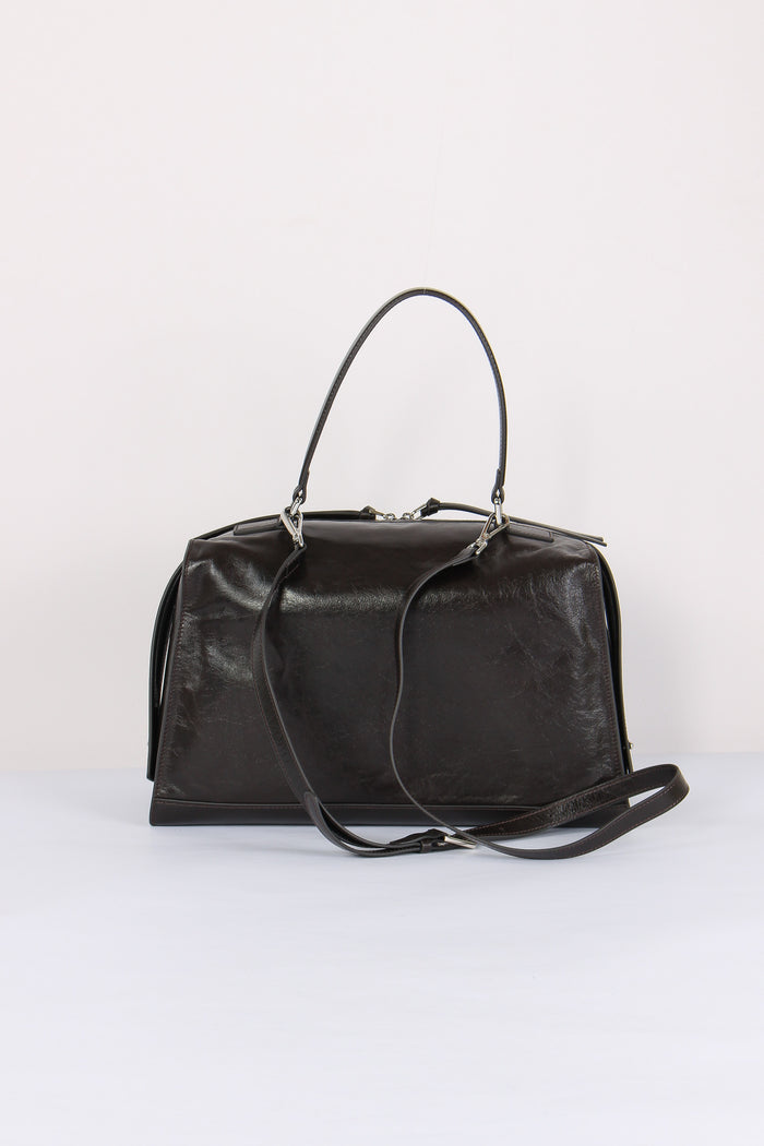 Maxi Trapezio Effetto Crinkle Dark Brown-3