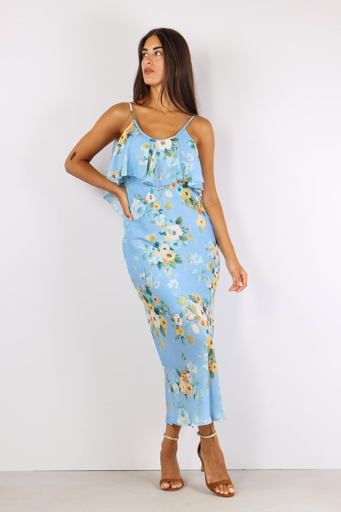 Abito Doppia Balza Fantasia Fi Azzurro-2