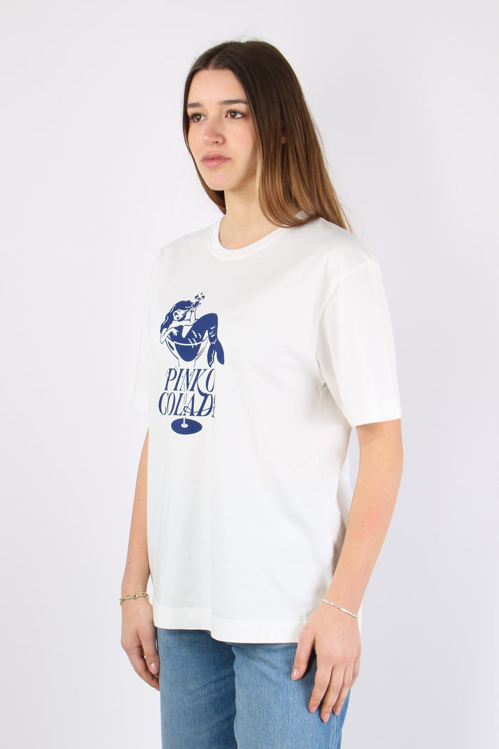 Strepitoso T-shirt Stampa Cola Bianco/blu-7