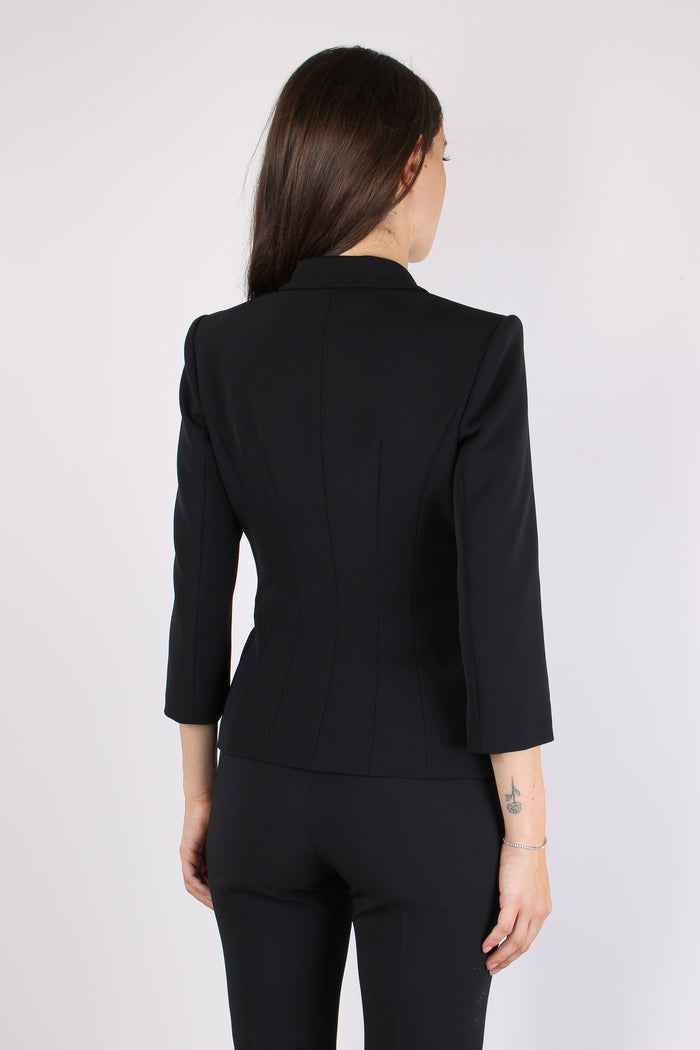 Giacca Crepe Stretch Nero-5