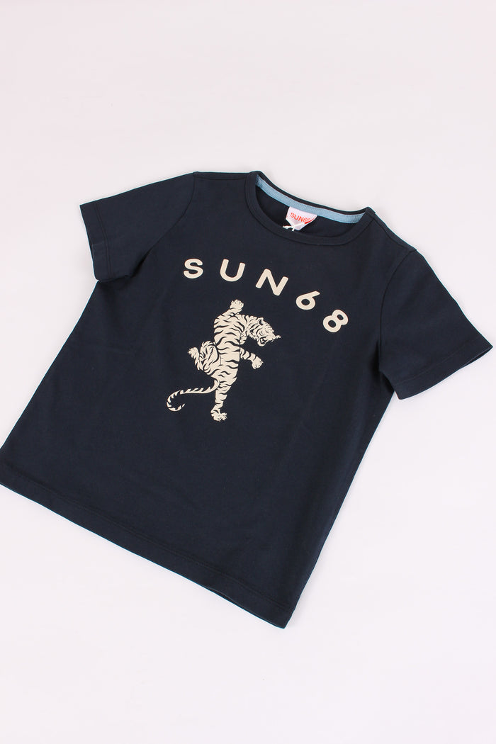 T-shirt Stampa Navy Blue-3