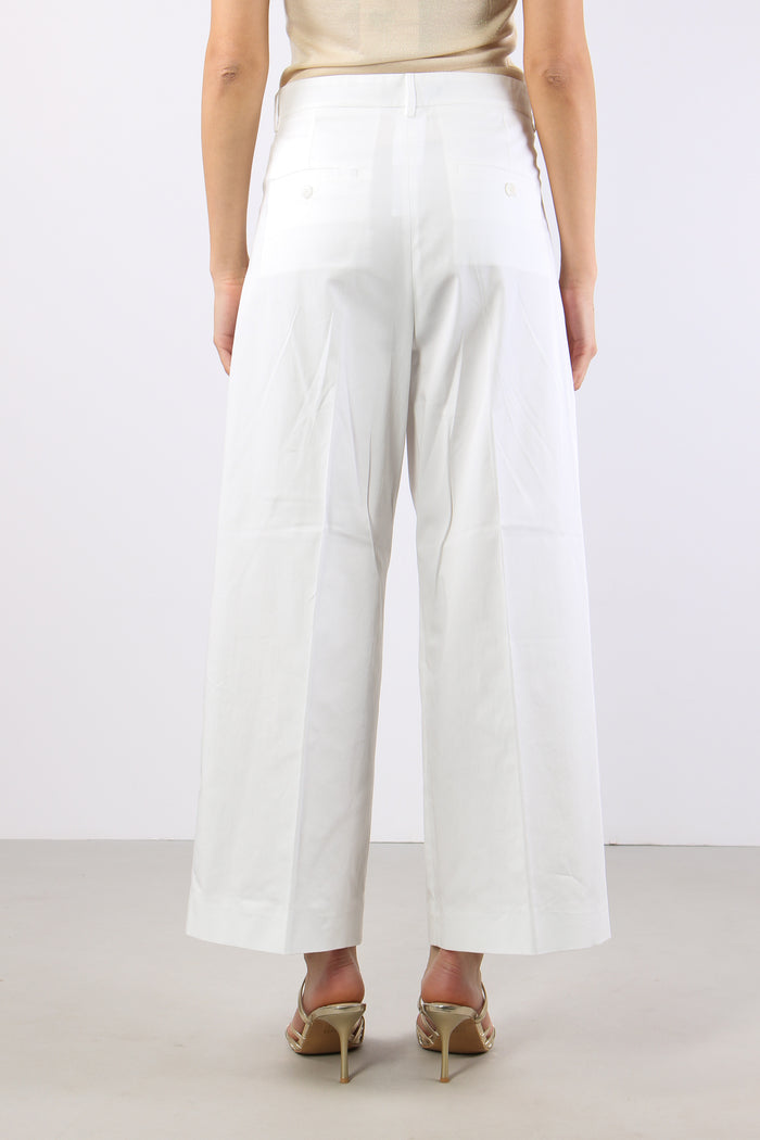 Bellico Pantalone Dritto Gabardina Off White-5