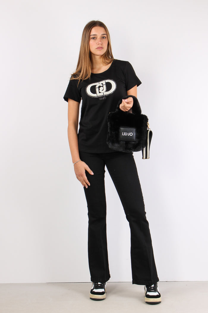 T-shirt Monogram Perle Nero/monogram