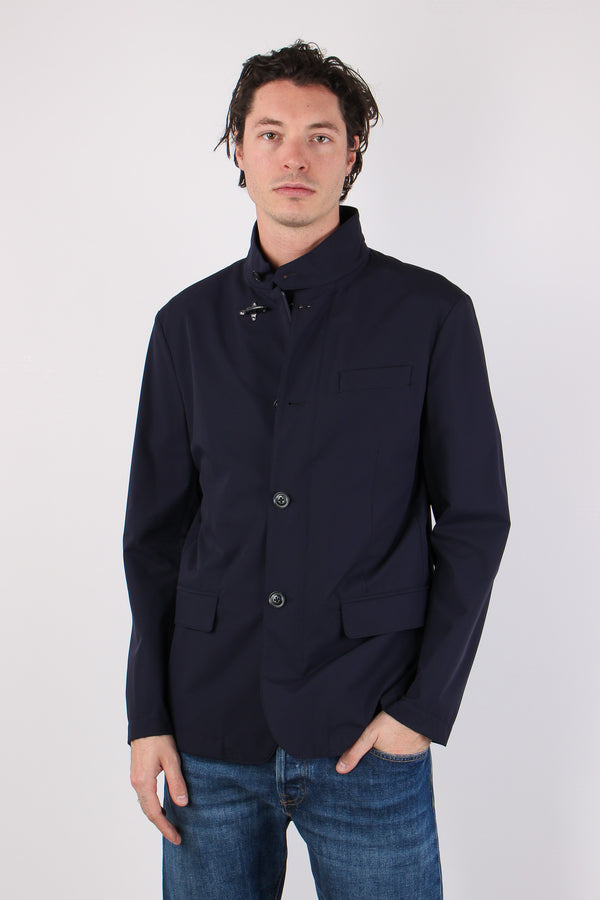 Jacket Gancio Nylon Stretch Blu