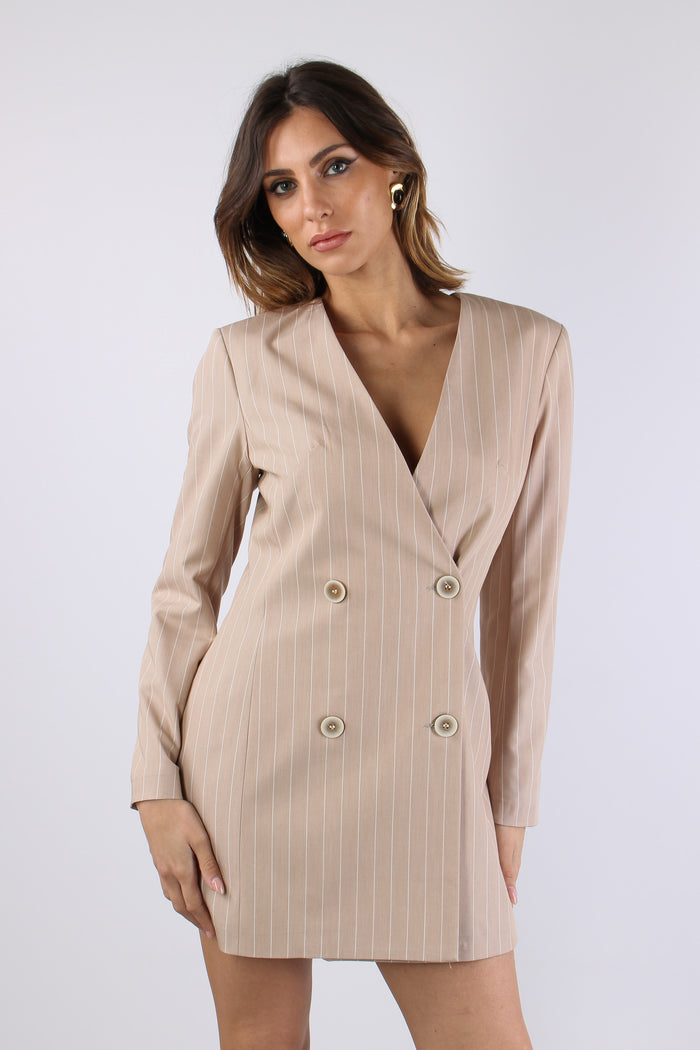 Robe Manteau Gessato Bianco-5