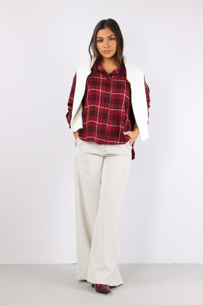 Camicia Quadri Stondata Rosso/nero-5