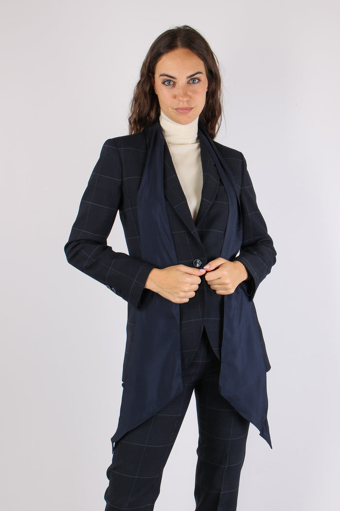 Mlldritto Giacca Check Navy Check-4