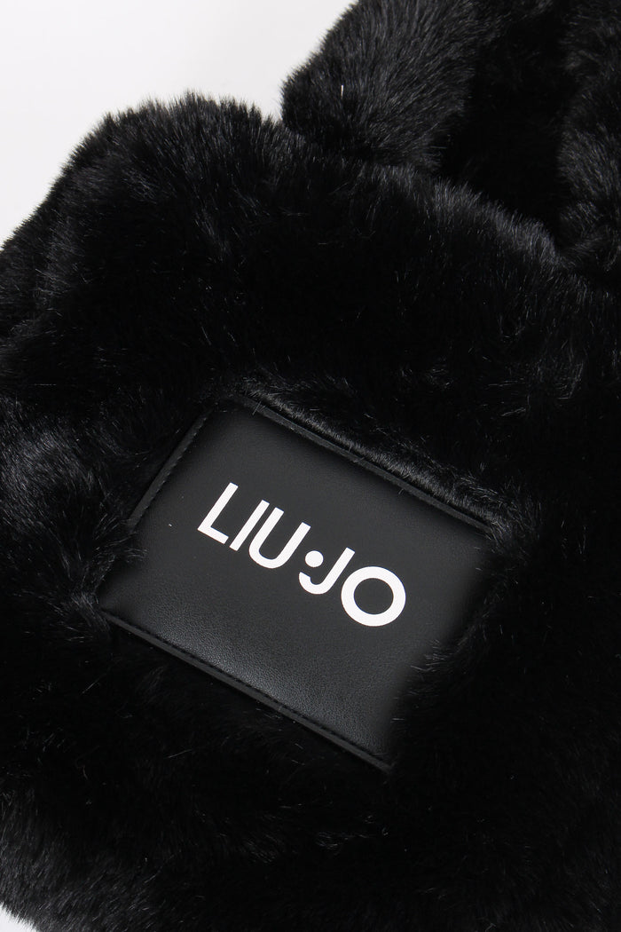 Shopping Mini Ecopelliccia Nero-6
