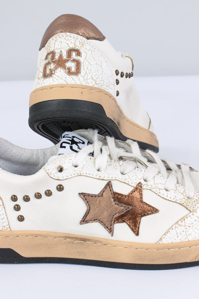 Sneakers Week Star Borchie Bianco/bronzo-4