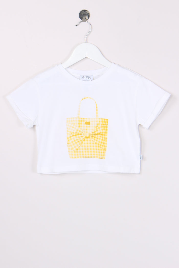 T-shirt Stampa Shopping Giallo