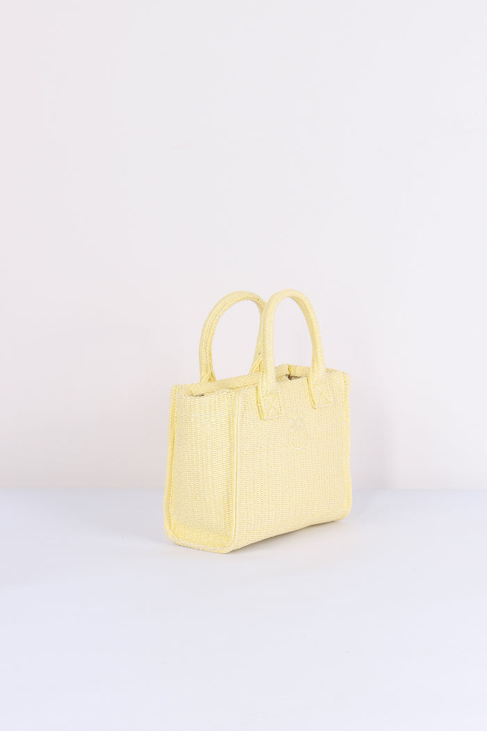 Mini Shopping Beach Rafia Giallo Plastinaca-4