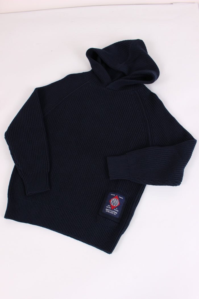 Pullover Coste Cappuccio Blu-4