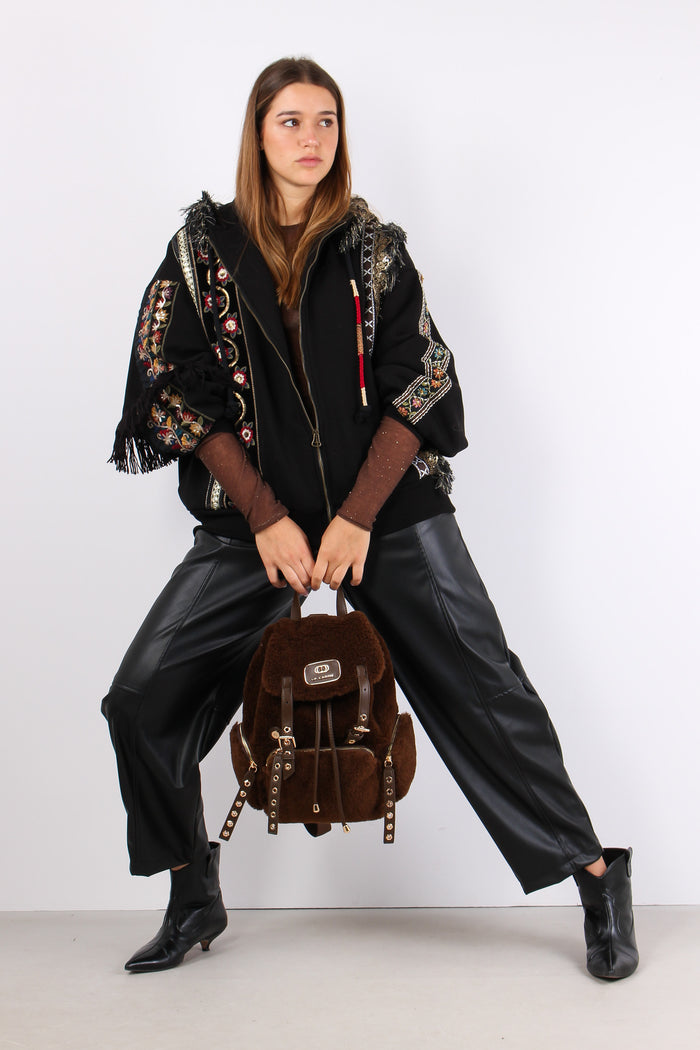 Felpa Zip Passamanneria Intern Nero-9