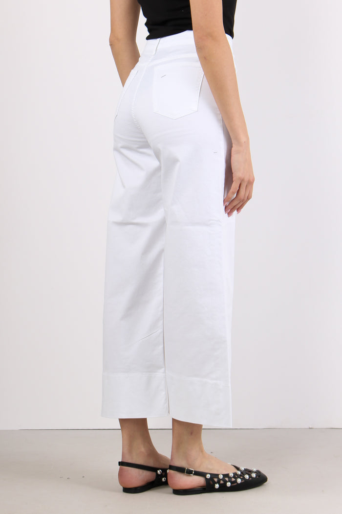 Pantalone Cropped Orlo Alto Bianco-6