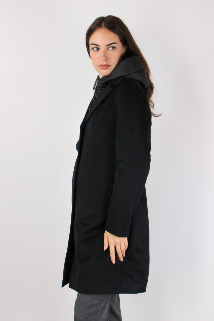 Cappotto Lana Interno Pettorin Nero-6