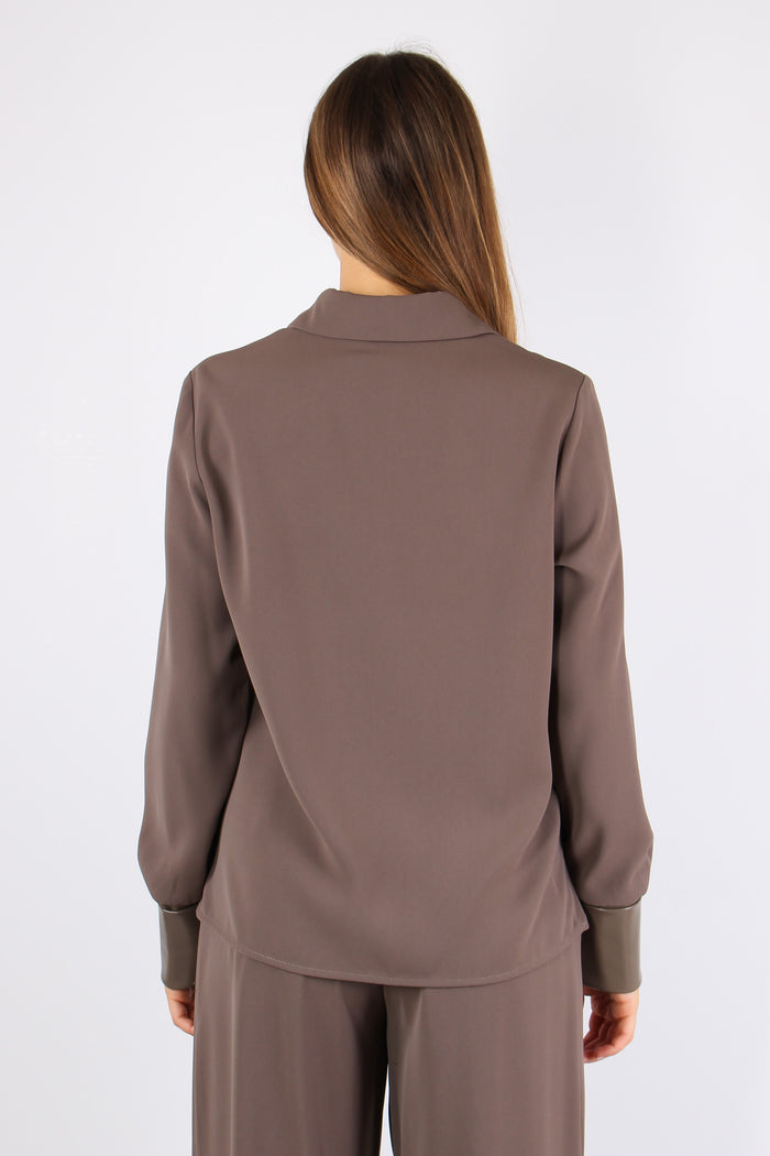 Camicia Fluida Polsini Ecopell Nocciola-6