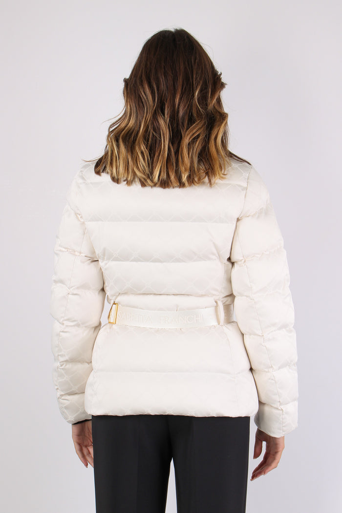 Piumino Logo Fiocco Collo Milk-4