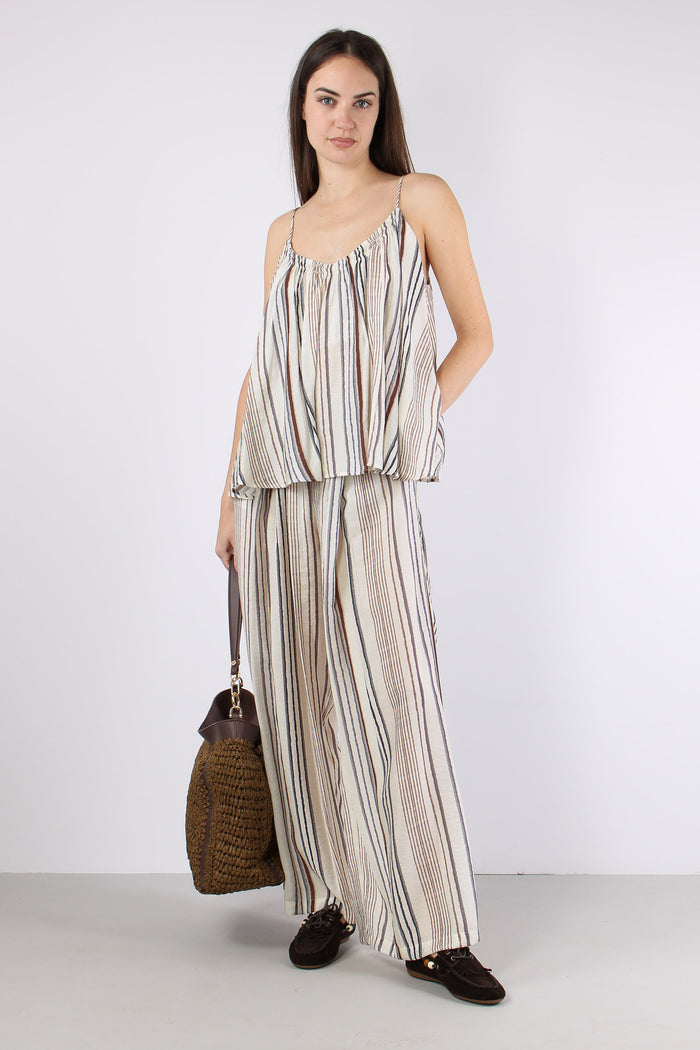 Pantalone Multi Riga Ecru-5