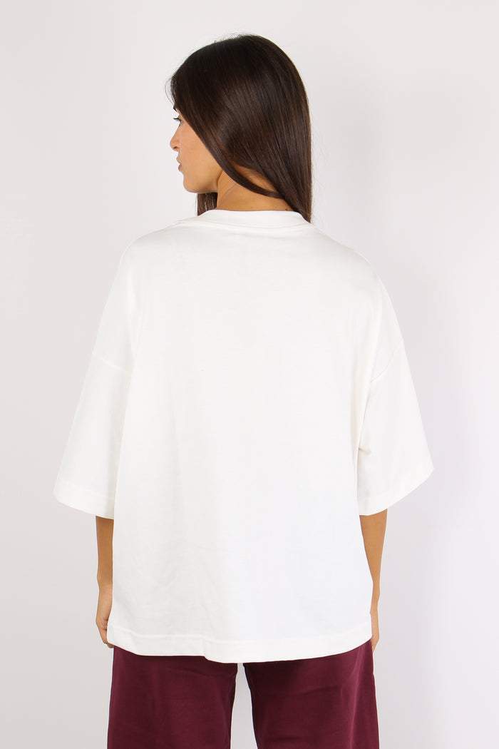 T-shirt Ricamo Flock Champs El Bianco/bordeaux-4