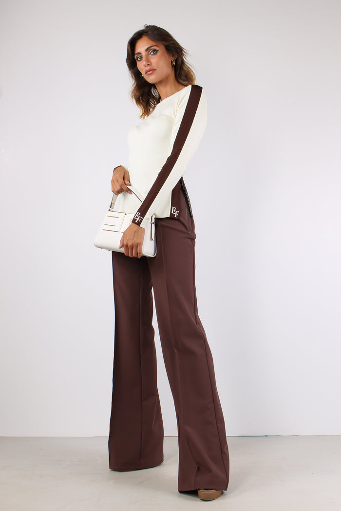 Maglia Tricot Spacchi Milk/coffee-6