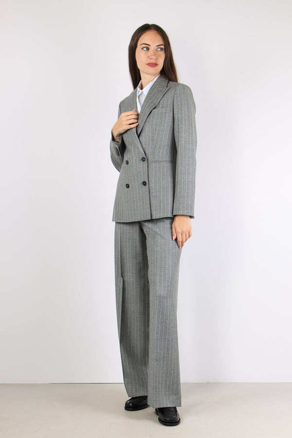 Pantalone Lurex Gessato Grigio