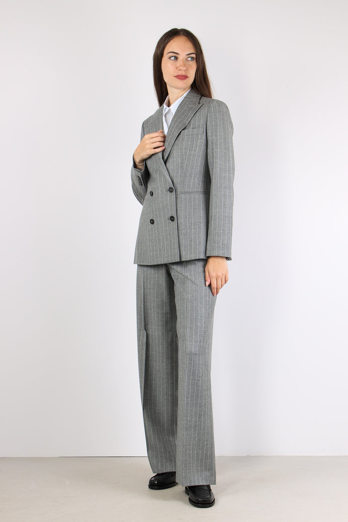 Pantalone Lurex Gessato Grigio