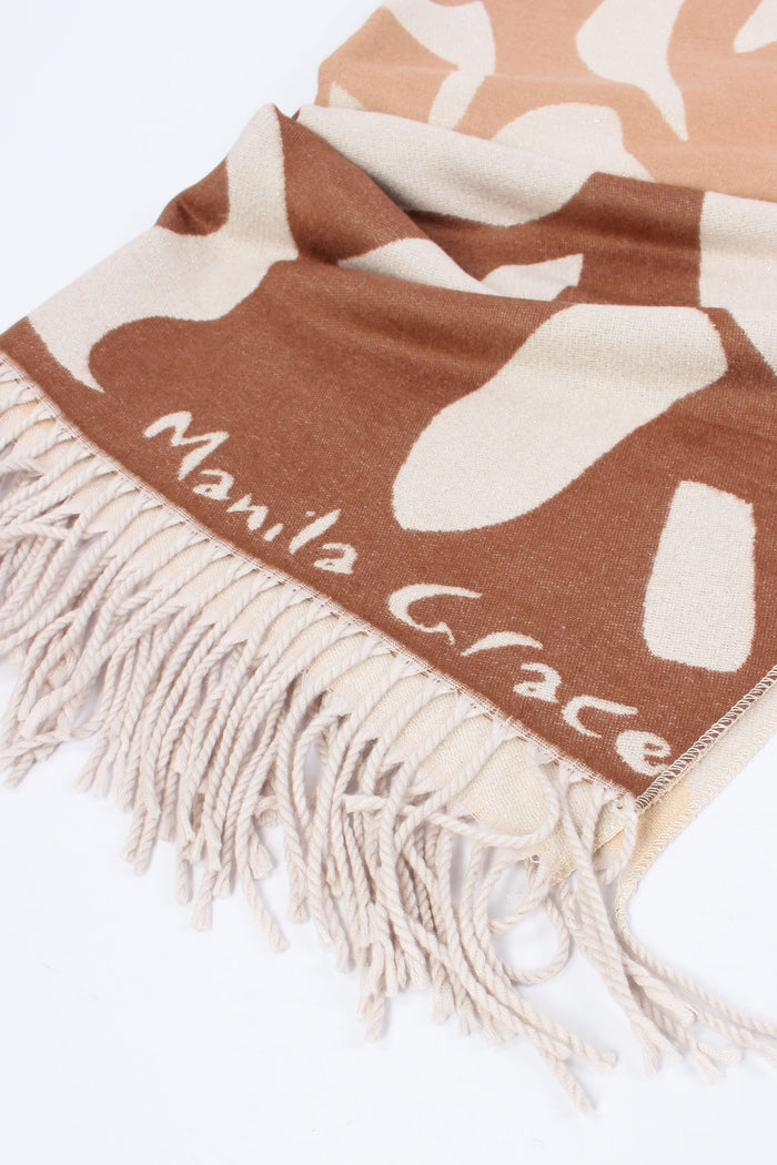 Sciarpa Maxi Scritta Noce Moscata-4