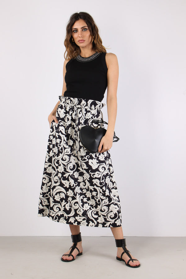 Gonna Lunga Fantasia Black/white