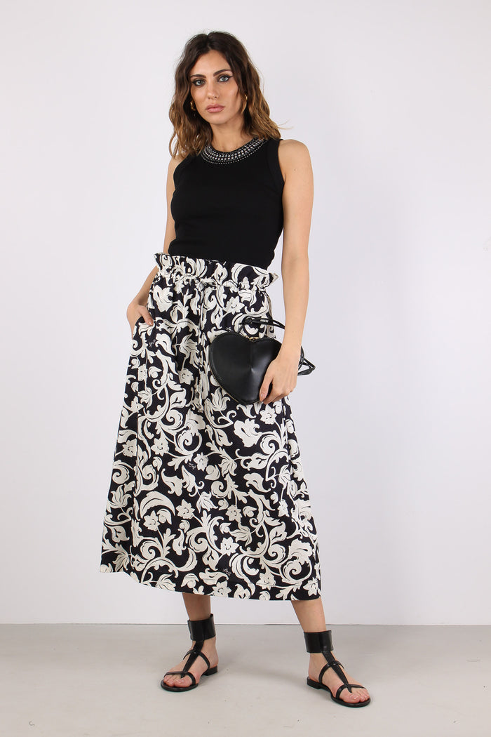 Gonna Lunga Fantasia Black/white