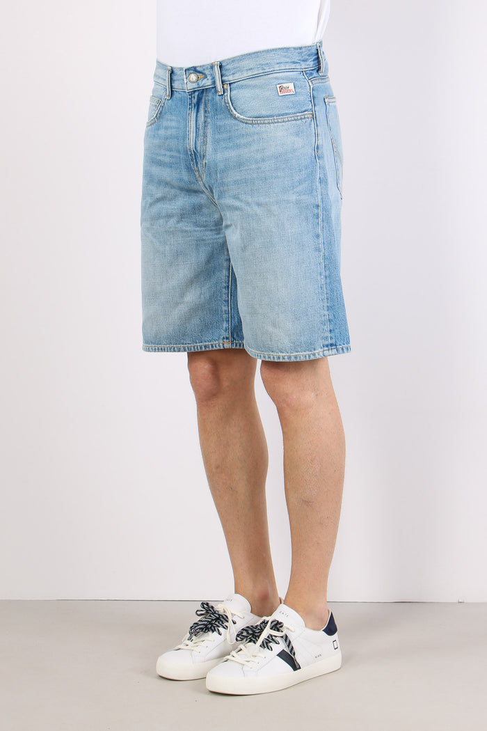 Bermuda Denim Tela Ferma Denim Chiaro-5