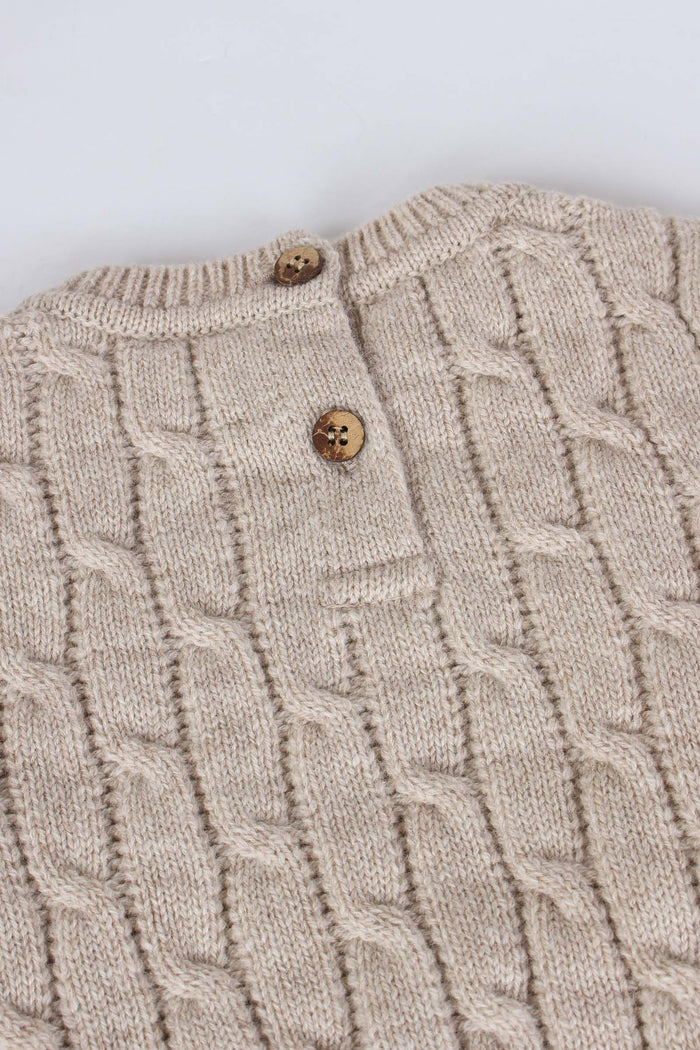 Pullover Treccia Cardato Beige-5