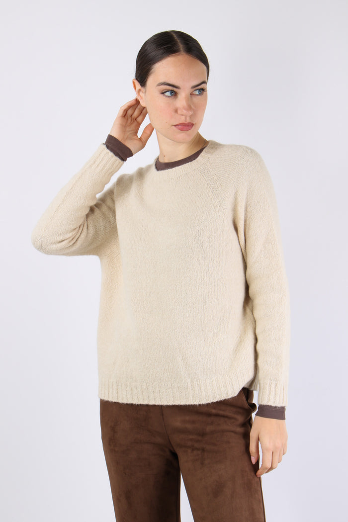 Ghiacci Maglia Over Alpaca Intonaco Unito-3