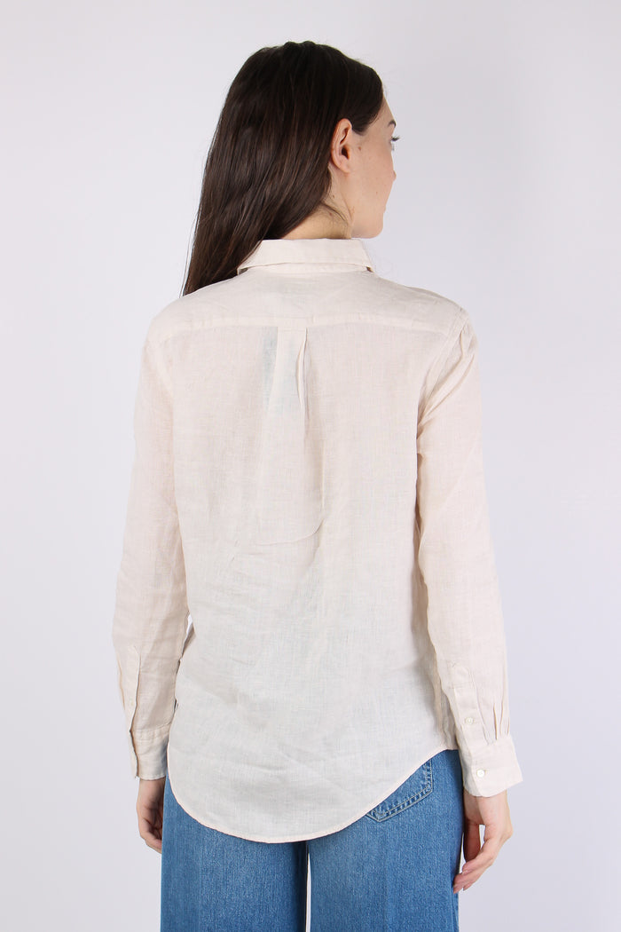 Camicia Classica Lino Antique Cream-4