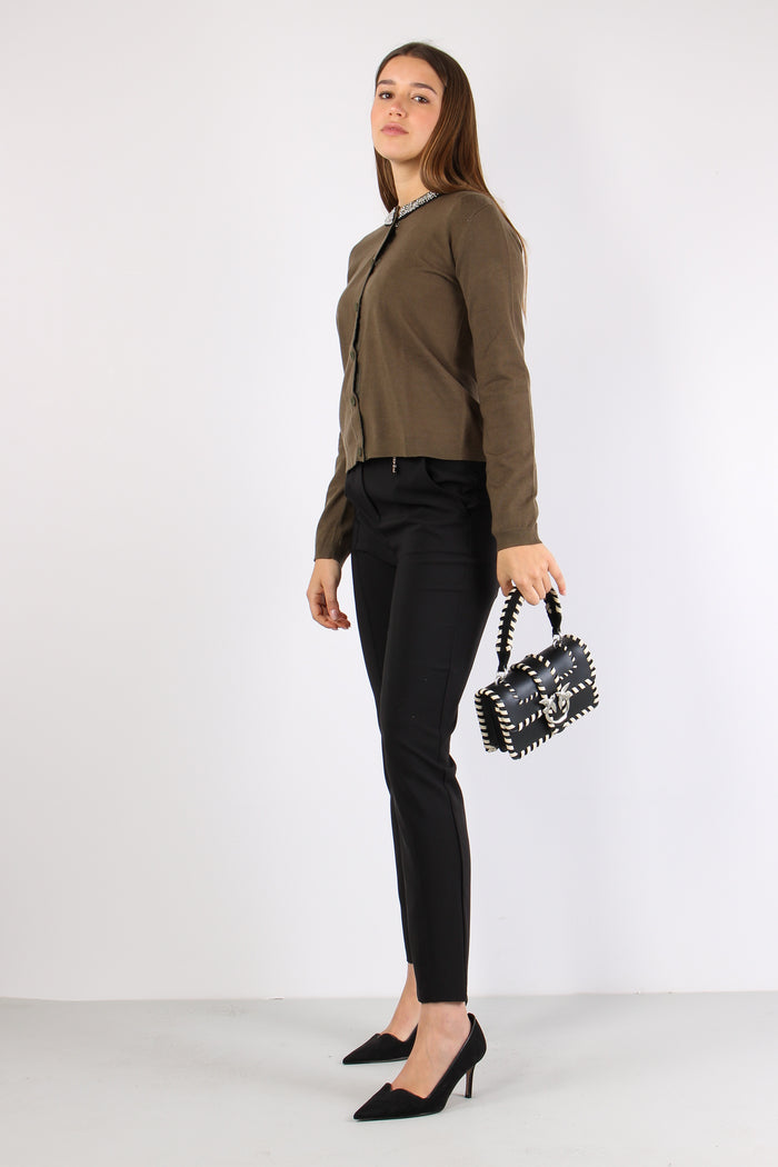 Saria Cardigan Viscosa Applica Beech-7