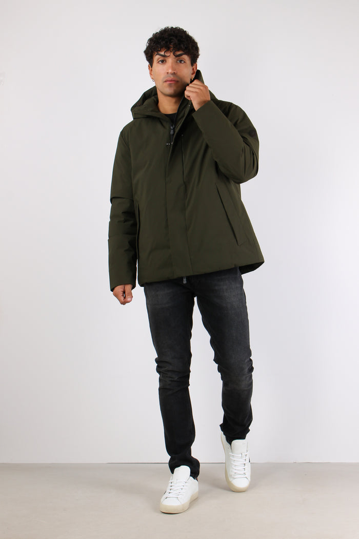 Obione Giubbotto Corto Tessuto Land Green-5