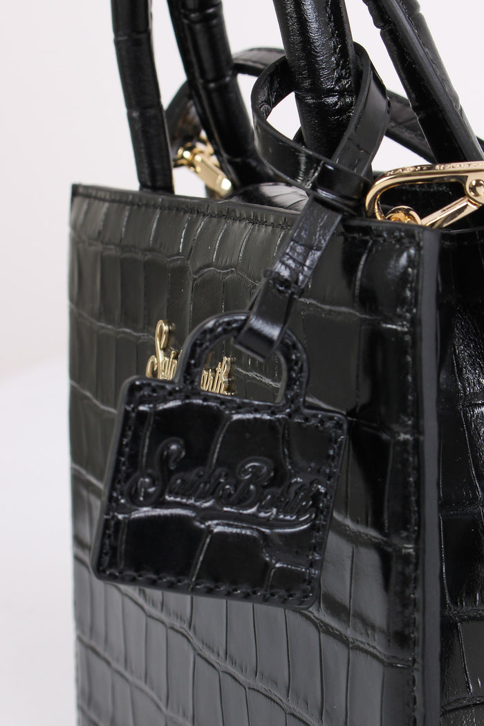 Shopping Mini Croco Nero-8