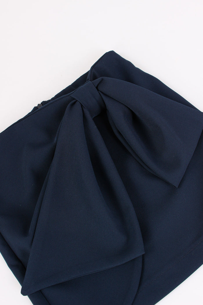 Gonna Fiocco Assimetrico Blu-4