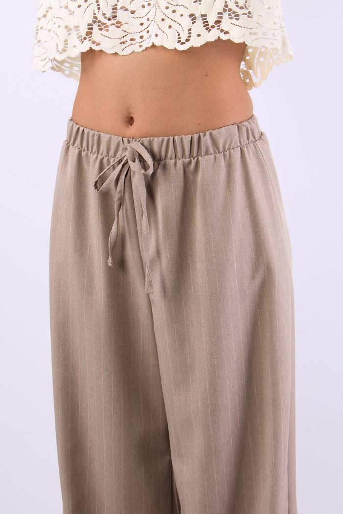 Pantalone Baloon Filo Lurex Beige-6