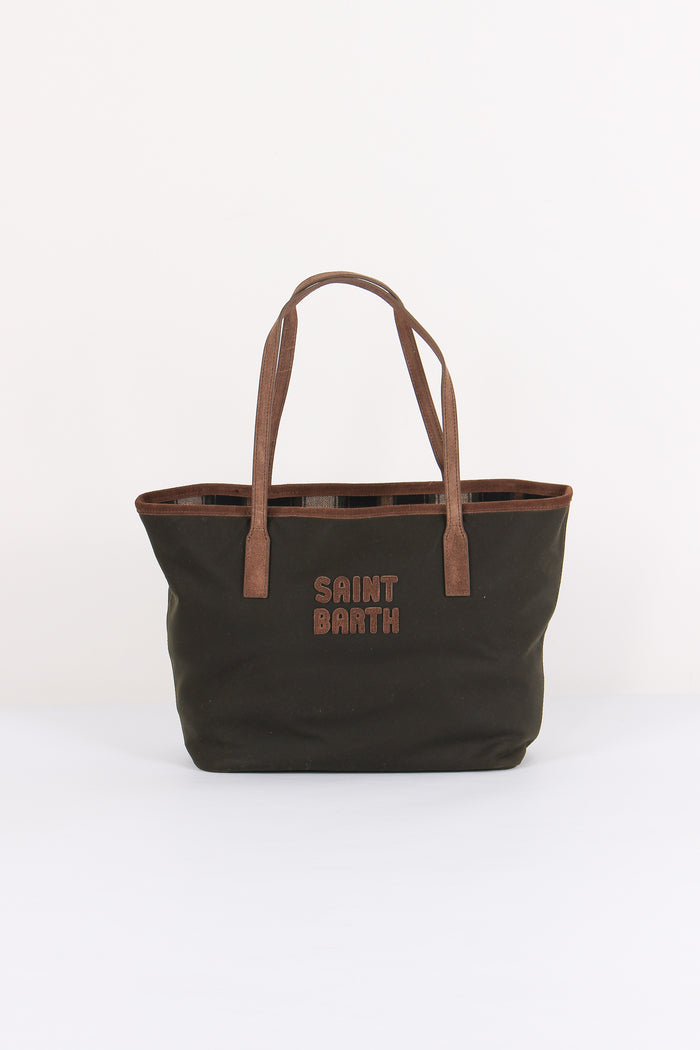 Borsa City Midi Ricamo Logo Military Green