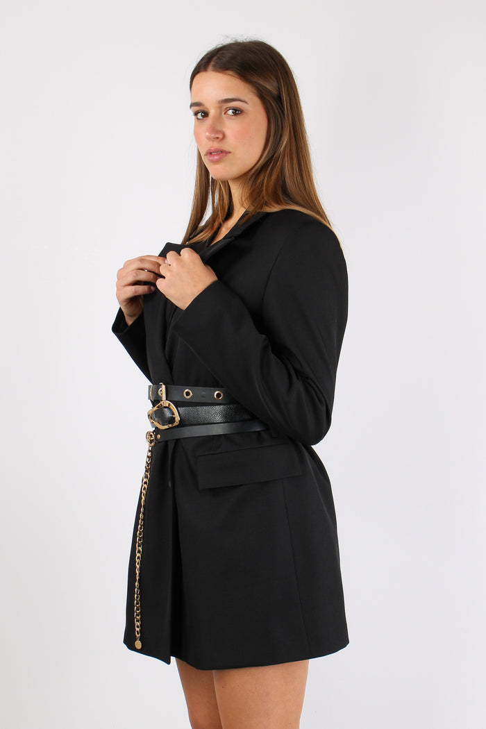 Abito Tripla Cintura Nero-6