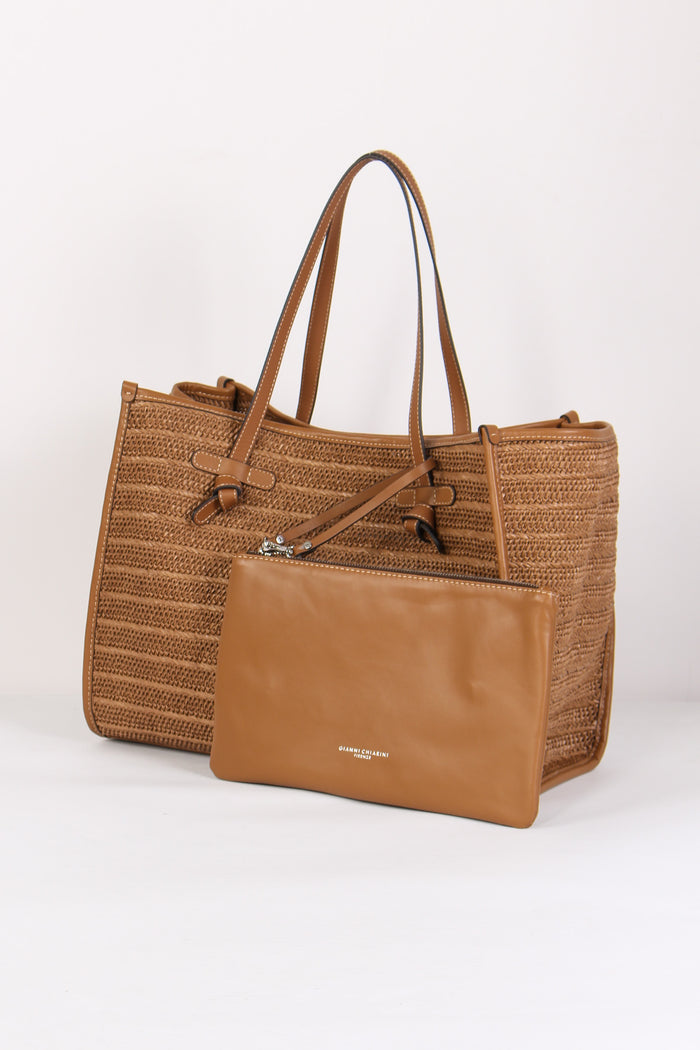 Shopping Rafia Profili Pelle Caramello-3