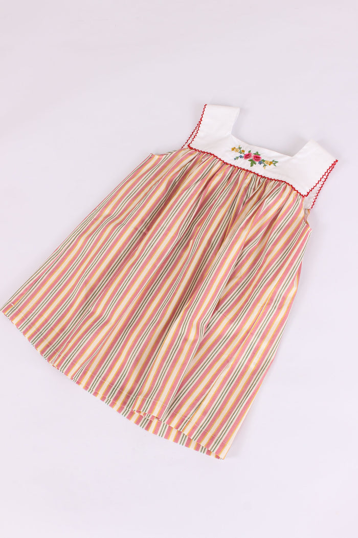 Abito Riga Inserto Ricamo Rose/stripes-4