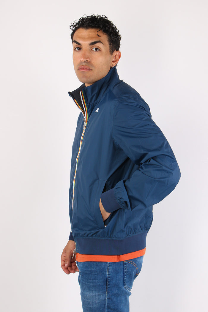Giubbotto Reversibile Collo In Piedi Blue-4