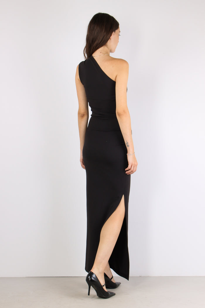 Abito Lungo Monospalla Black-5