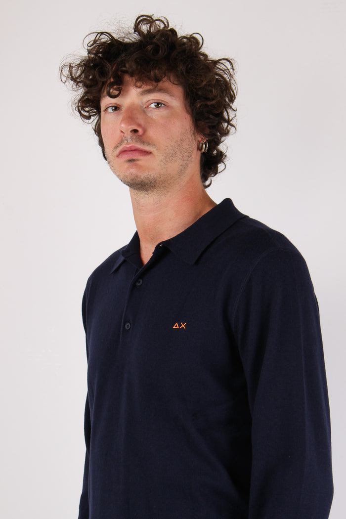 Polo Mezza Zip Navy Blue-6